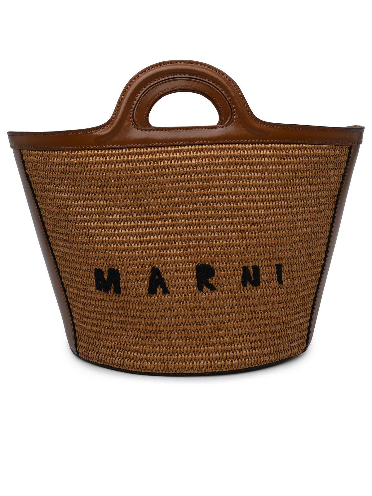 Marni Brown Leather Blend Tropical Bag Women MARNI