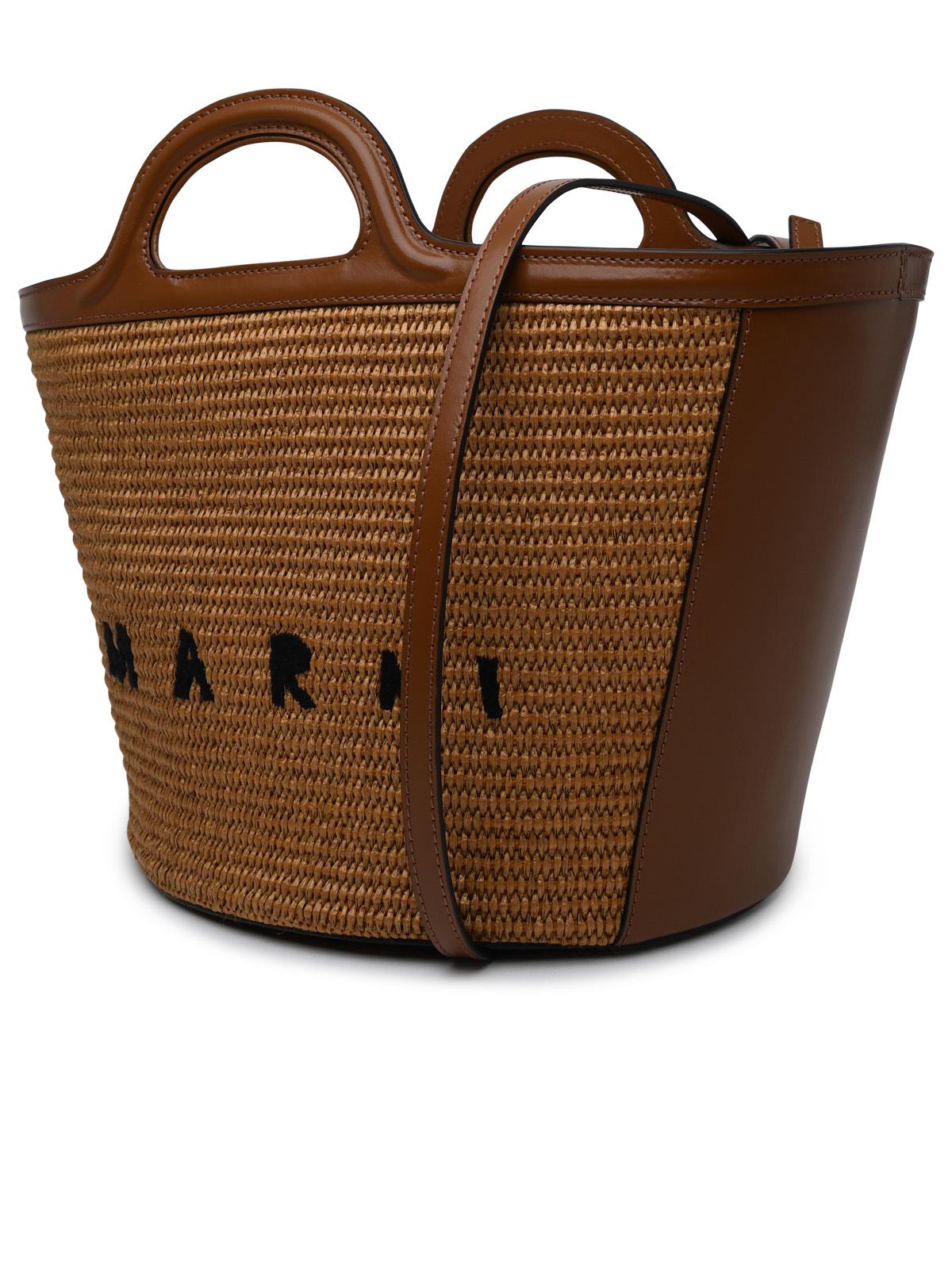 Marni Brown Leather Blend Tropical Bag Women MARNI