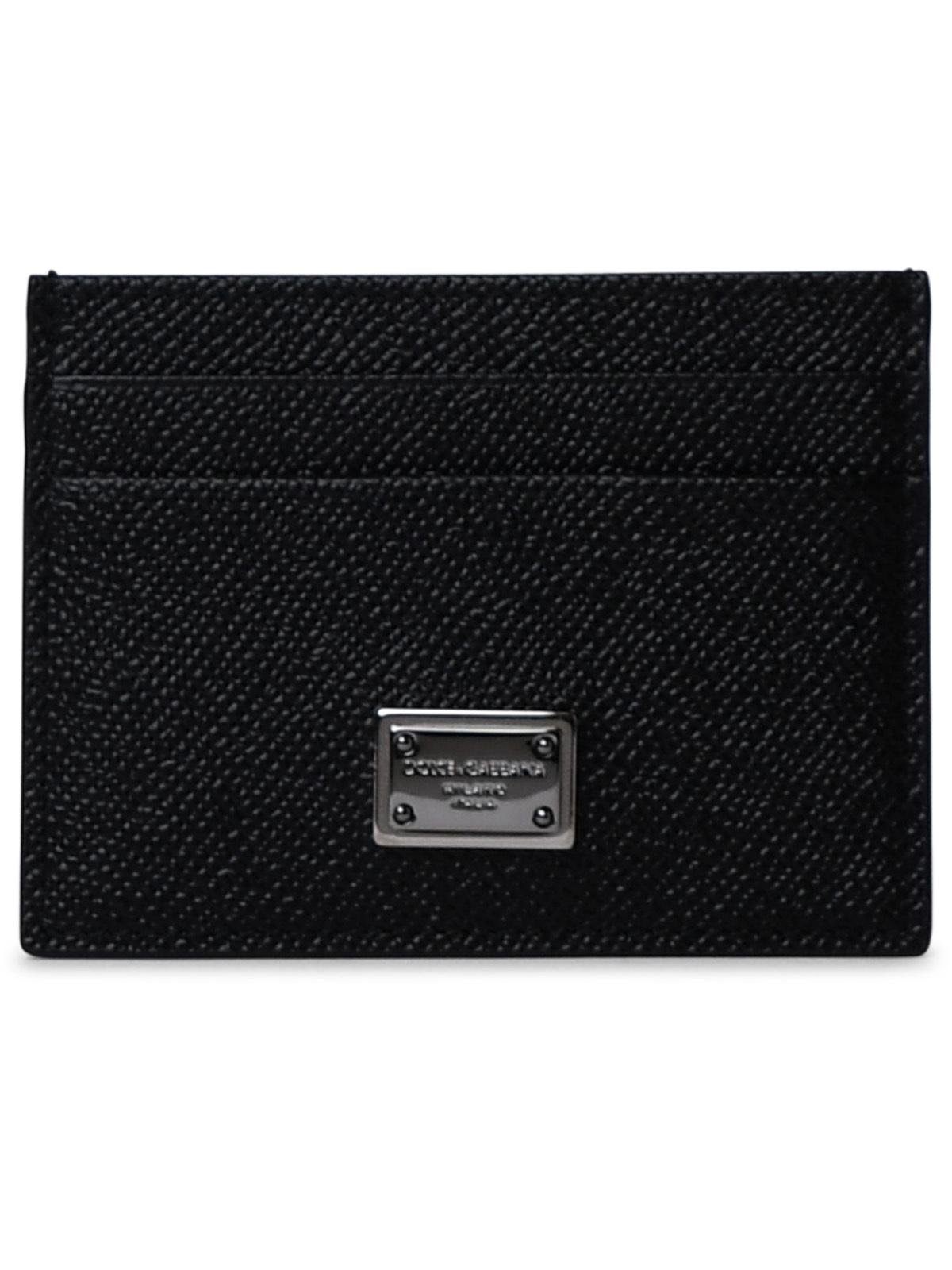 Dolce & Gabbana Black Leather Dauphine Card Holder Men DOLCE & GABBANA