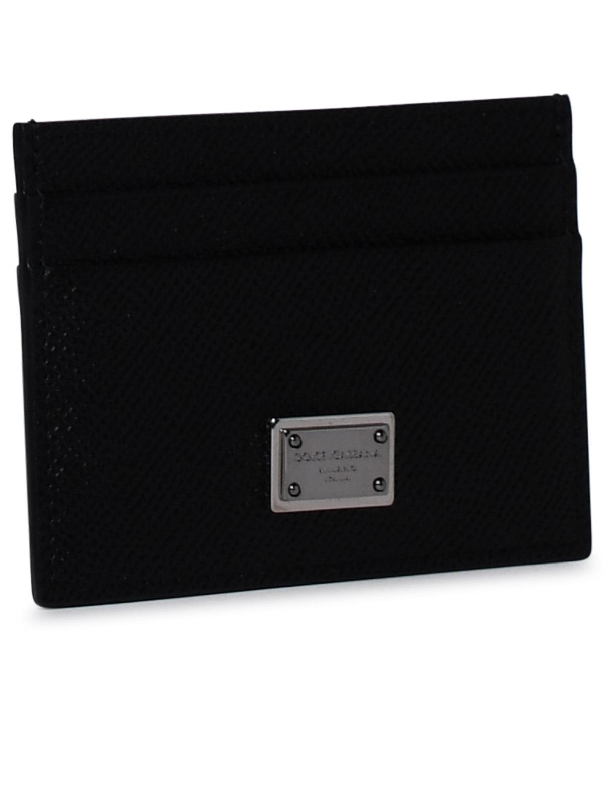 Dolce & Gabbana Black Leather Dauphine Card Holder Men DOLCE & GABBANA