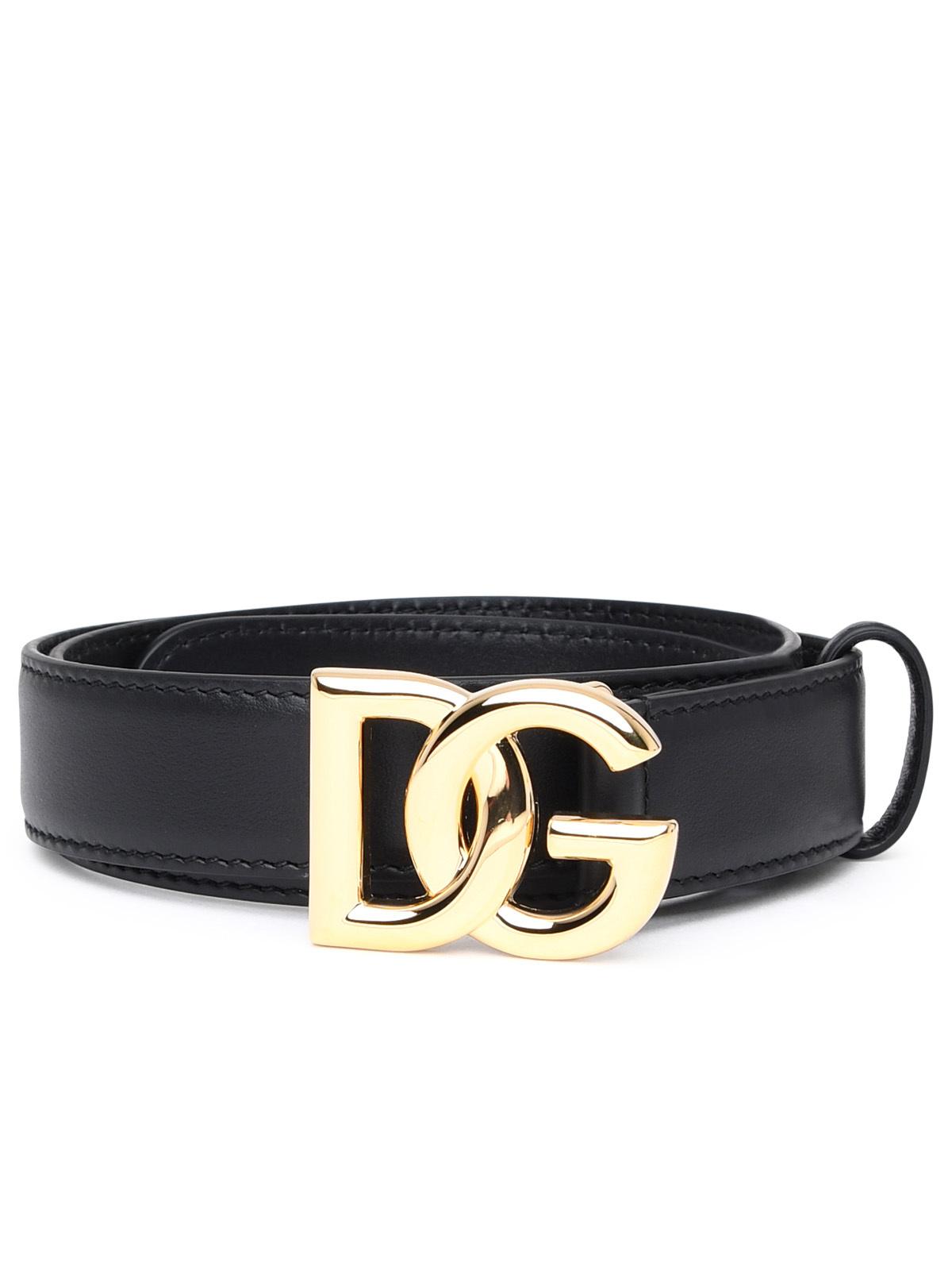 Dolce & Gabbana Dg Black Leather Belt Women DOLCE & GABBANA