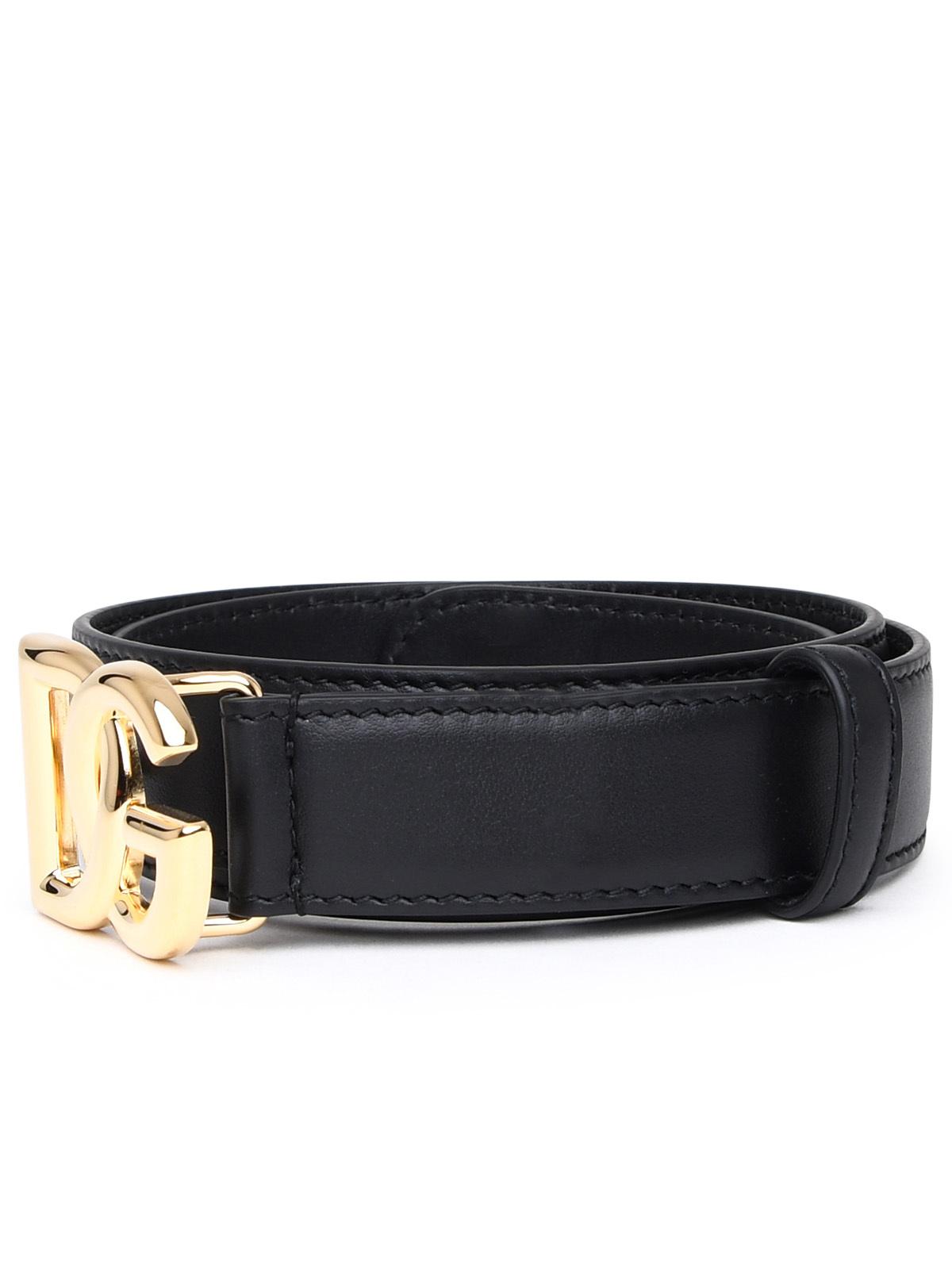 Dolce & Gabbana Dg Black Leather Belt Women DOLCE & GABBANA