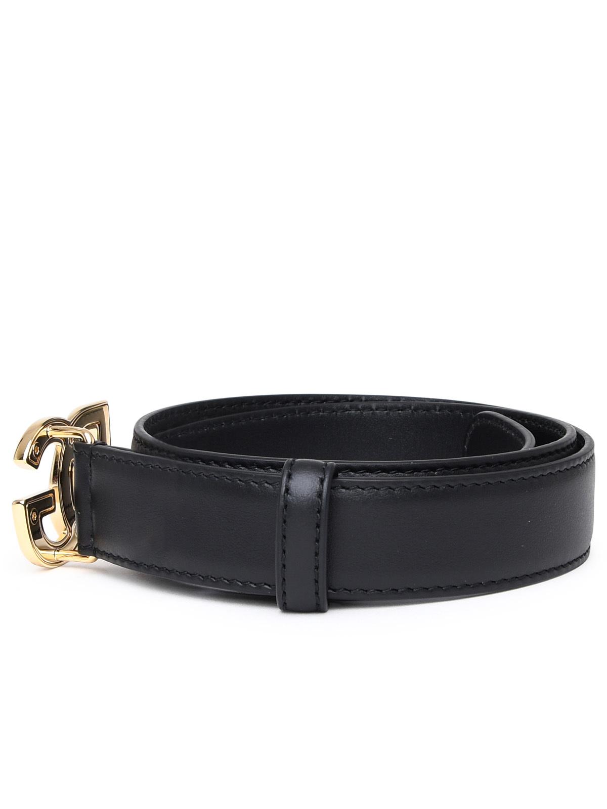 Dolce & Gabbana Dg Black Leather Belt Women DOLCE & GABBANA