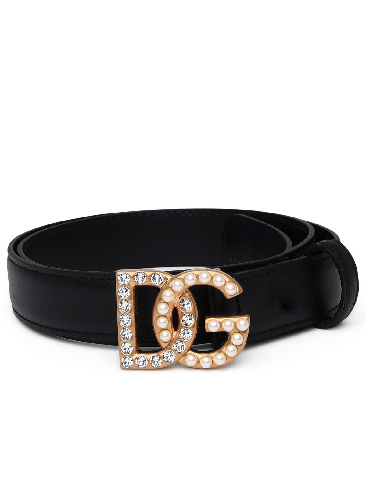 Dolce & Gabbana Black Leather Belt Women DOLCE & GABBANA