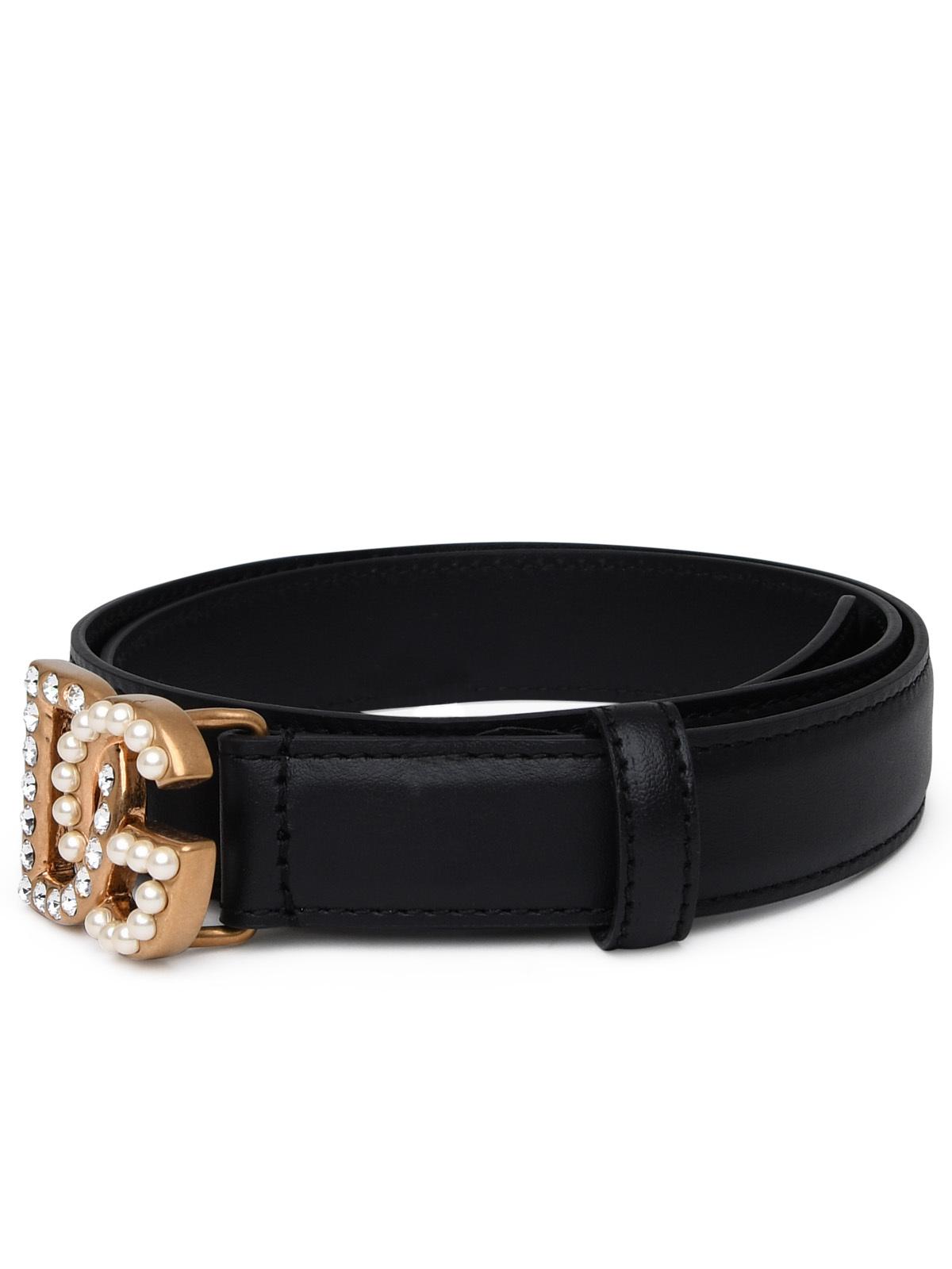 Dolce & Gabbana Black Leather Belt Women DOLCE & GABBANA