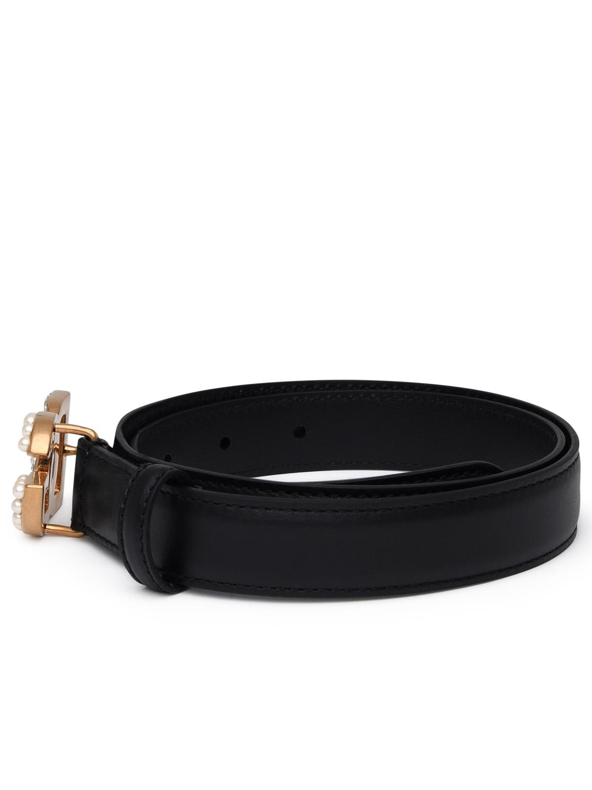 Dolce & Gabbana Black Leather Belt Women DOLCE & GABBANA