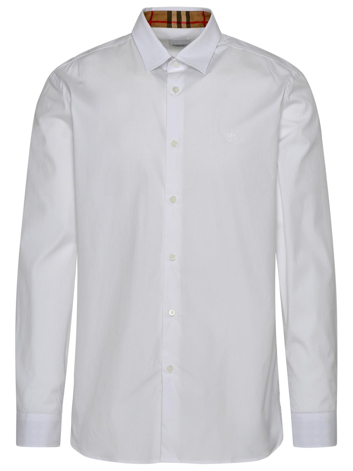 Burberry Sherfield Shirt In White Cotton Men BURBERRY