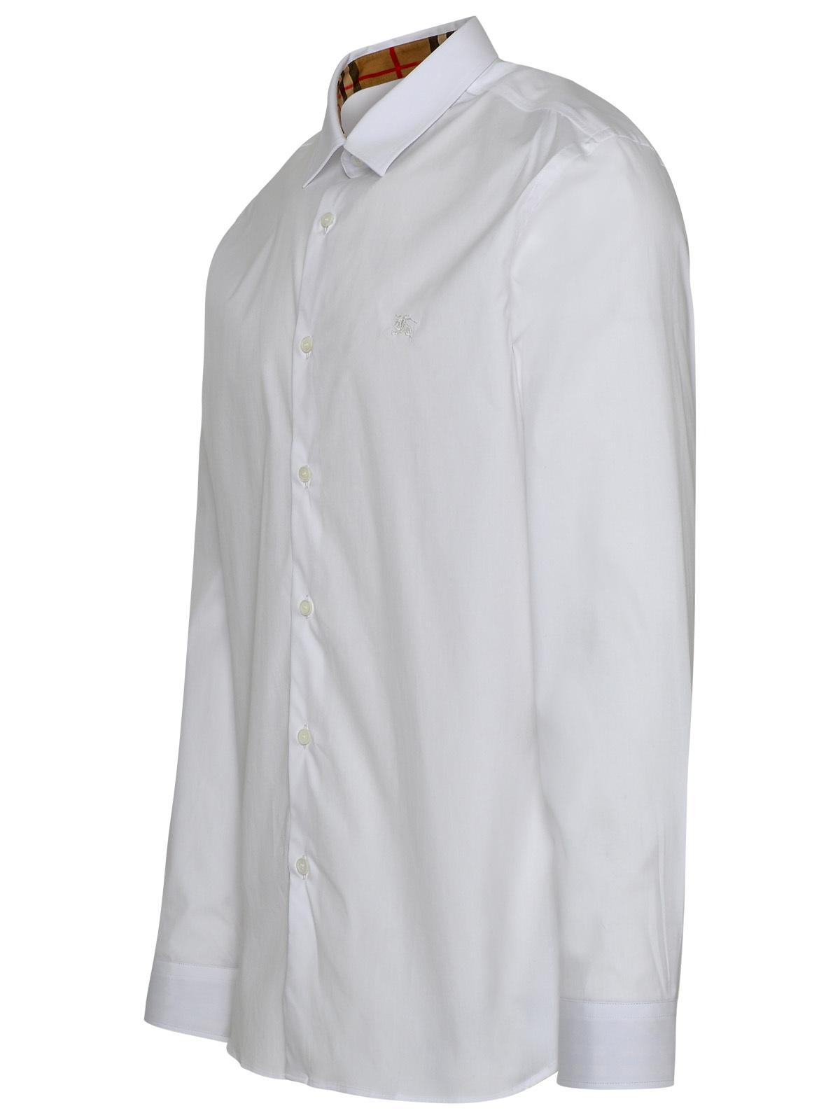 Burberry Sherfield Shirt In White Cotton Men BURBERRY