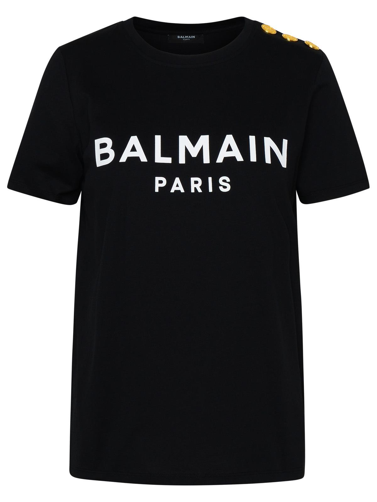 Balmain Black Cotton T-Shirt Women BALMAIN