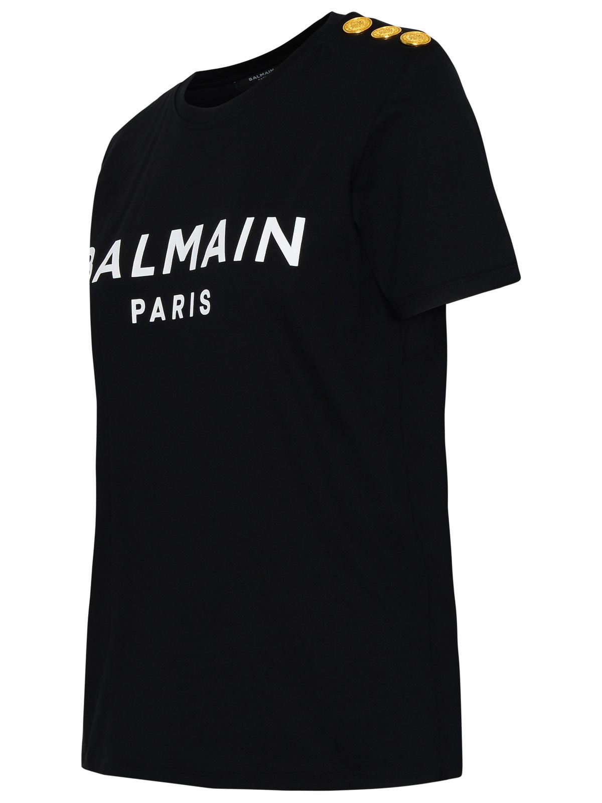 Balmain Black Cotton T-Shirt Women BALMAIN