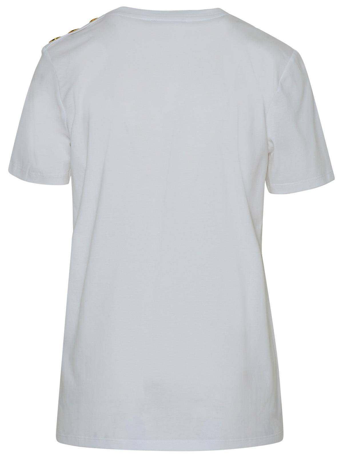 Balmain White Cotton T-Shirt Women BALMAIN