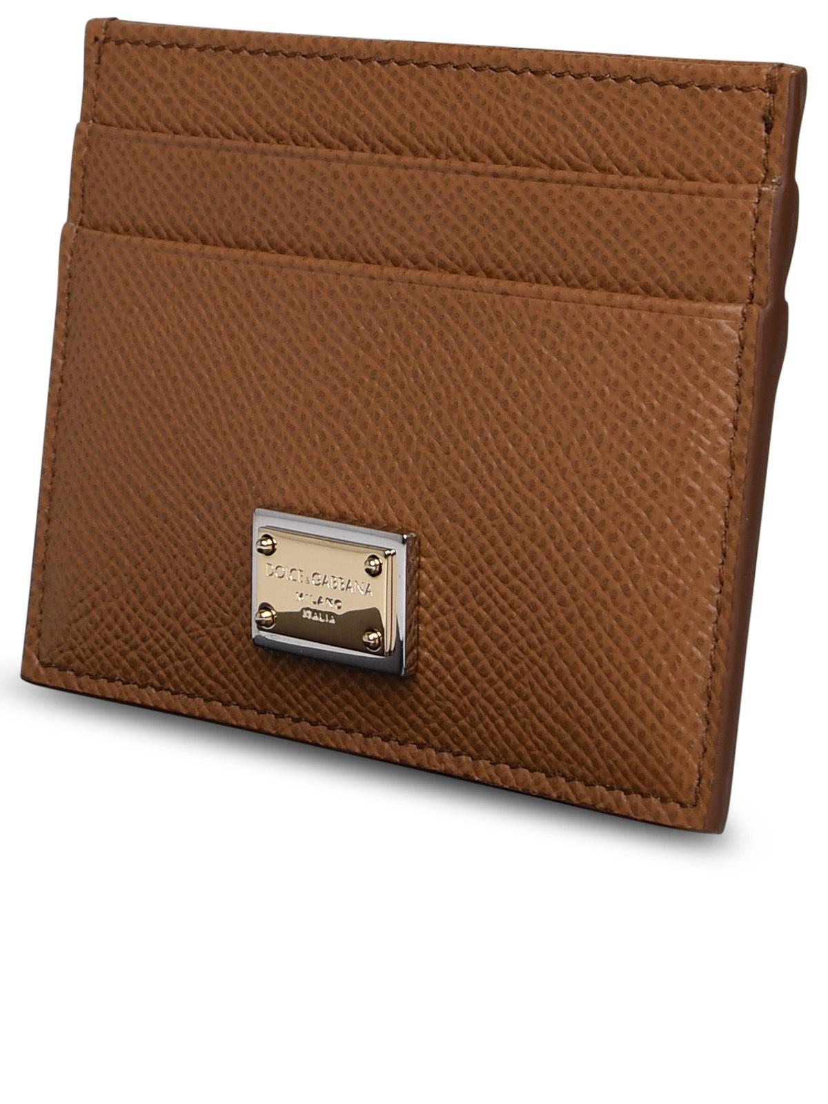 Dolce & Gabbana Brown Calf Leather Card Holder Women DOLCE & GABBANA