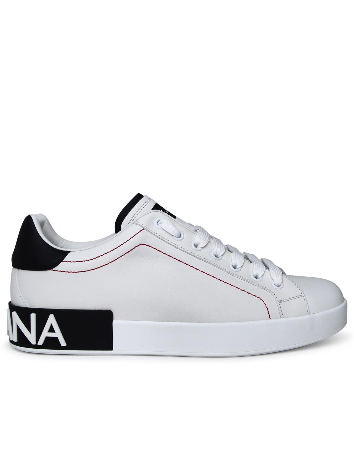 Dolce & Gabbana Portofino White Leather Sneakers Men DOLCE & GABBANA