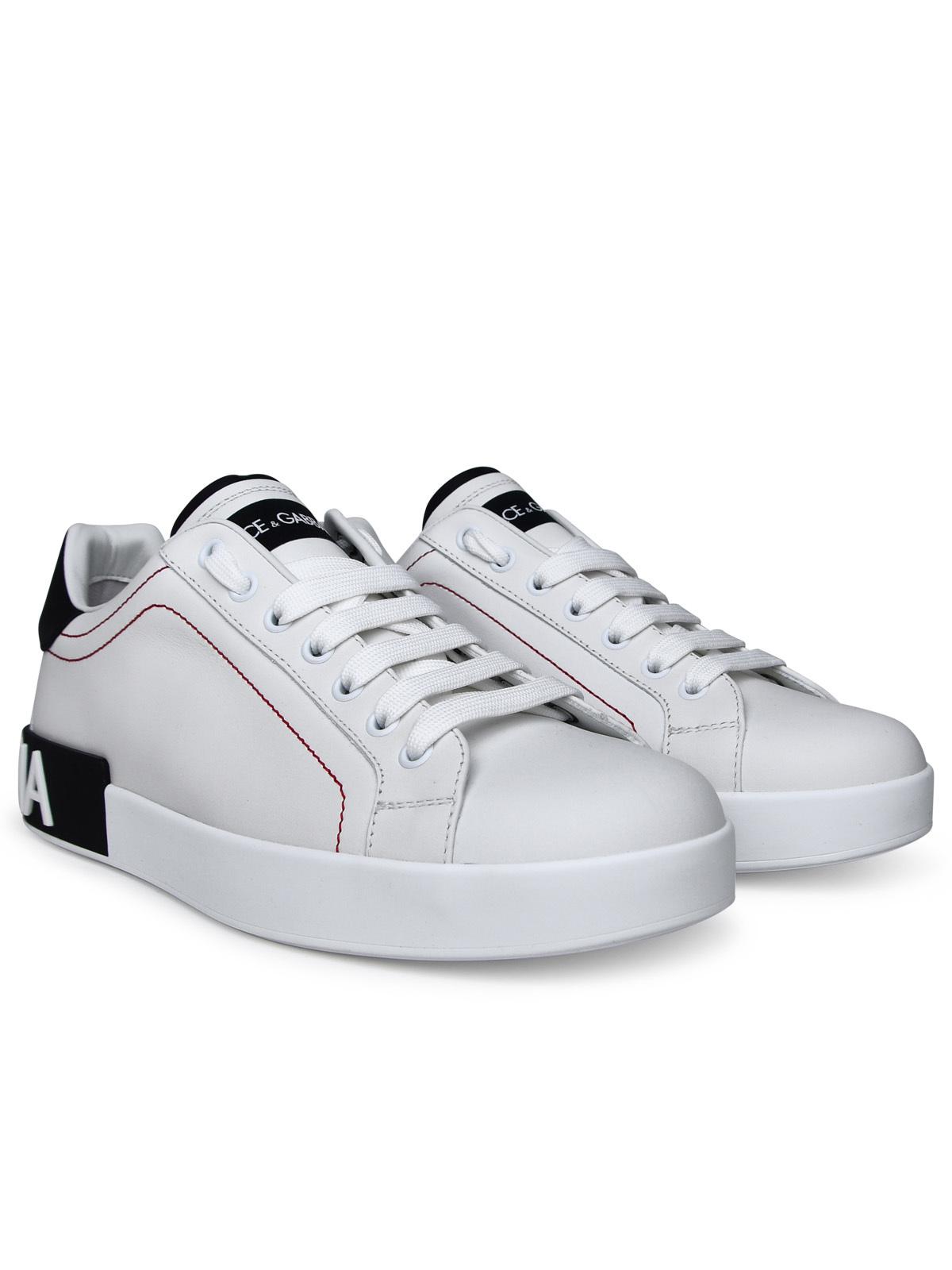Dolce & Gabbana Portofino White Leather Sneakers Men DOLCE & GABBANA