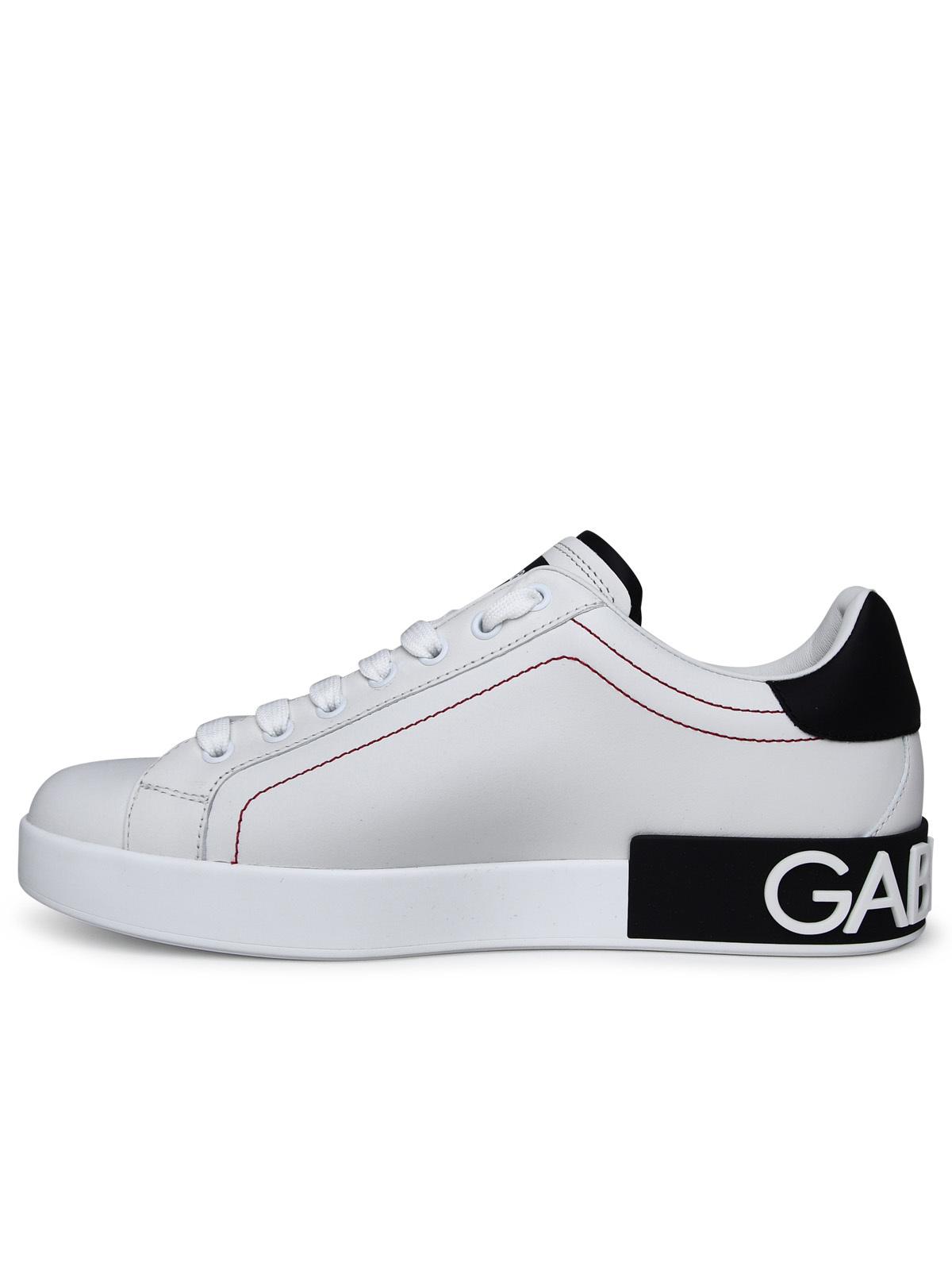 Dolce & Gabbana Portofino White Leather Sneakers Men DOLCE & GABBANA