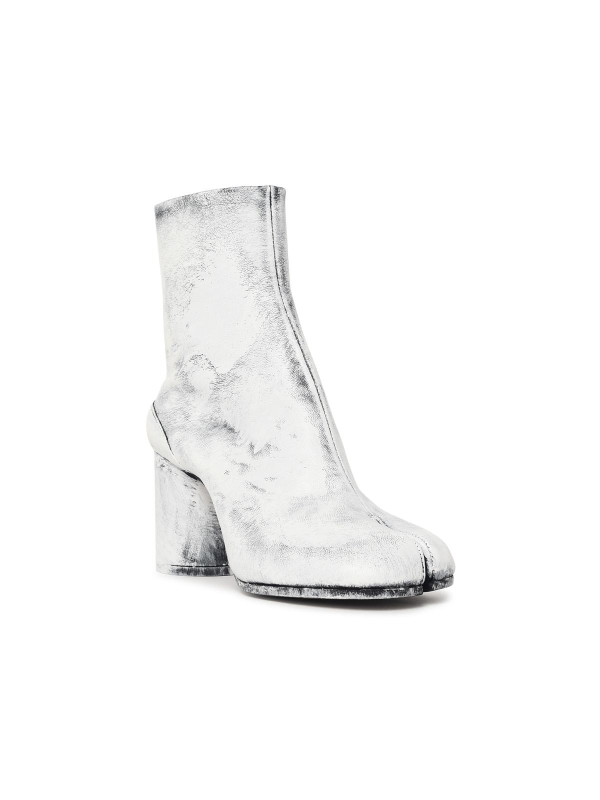 Maison Margiela 'Tabi Bianchetto' Black And White Leather Boots Women MAISON MARGIELA