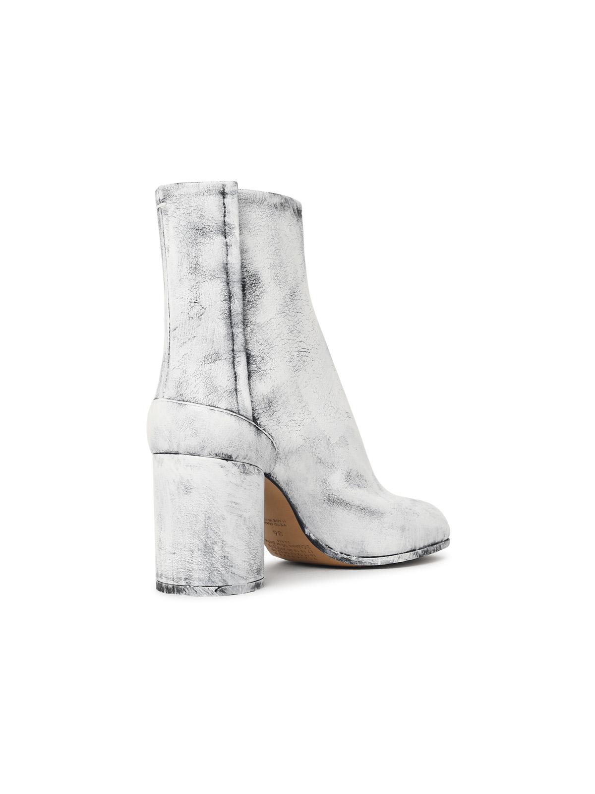 Maison Margiela 'Tabi Bianchetto' Black And White Leather Boots Women MAISON MARGIELA