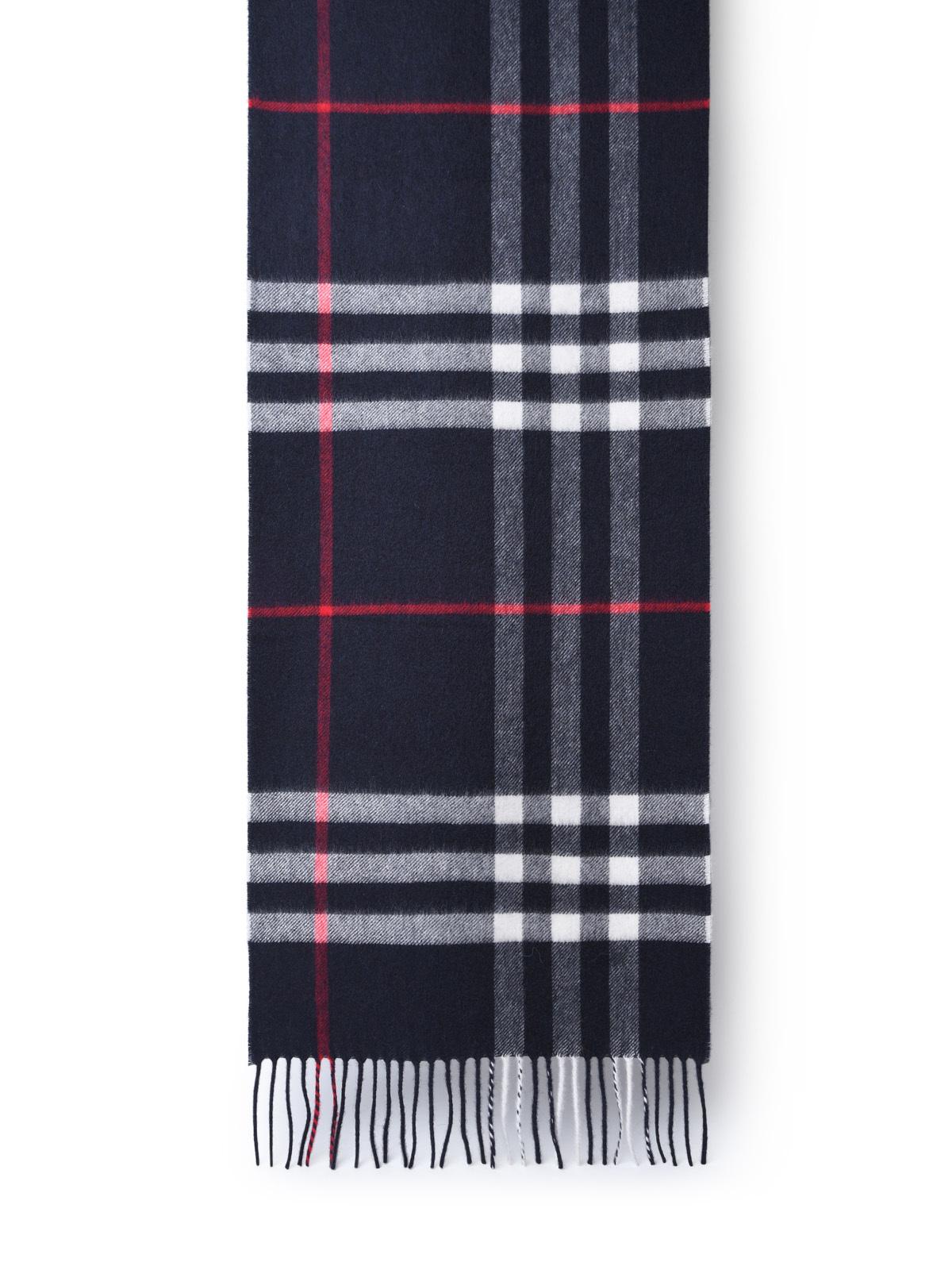 Burberry Navy Cashmere Scarf Men BURBERRY