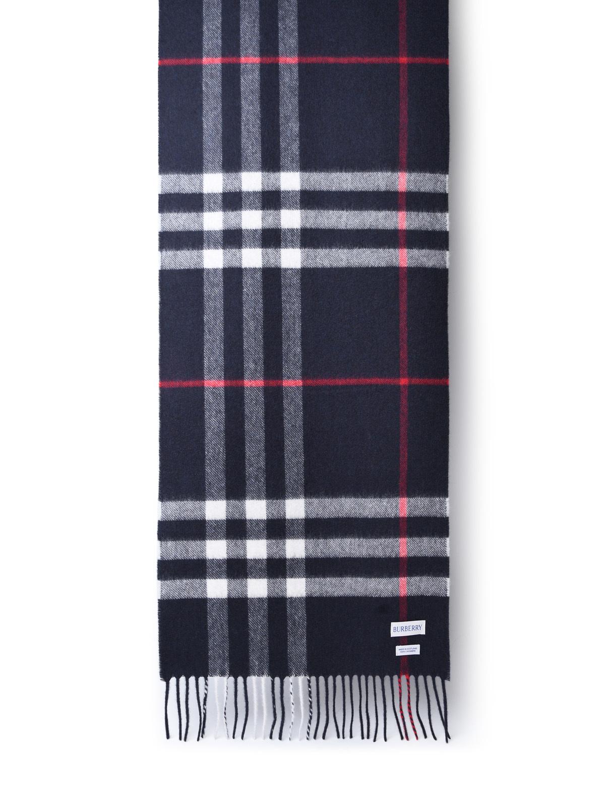 Burberry Navy Cashmere Scarf Men BURBERRY