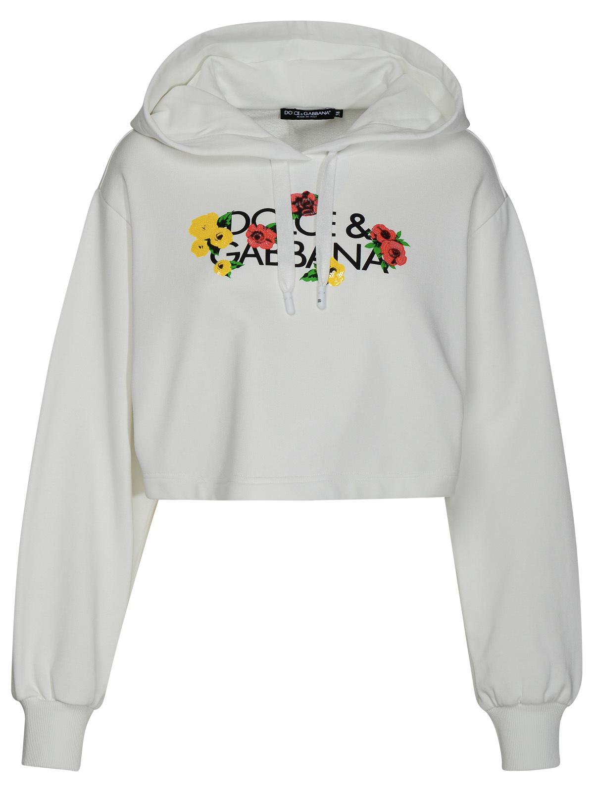 Dolce & Gabbana White Cotton Sweatshirt Women DOLCE & GABBANA