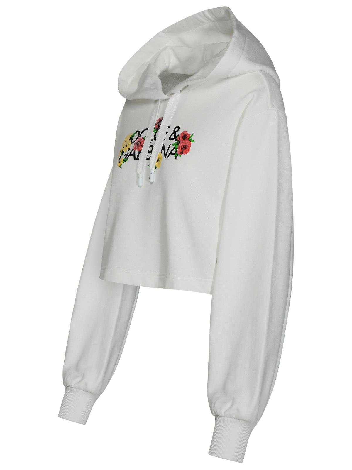 Dolce & Gabbana White Cotton Sweatshirt Women DOLCE & GABBANA