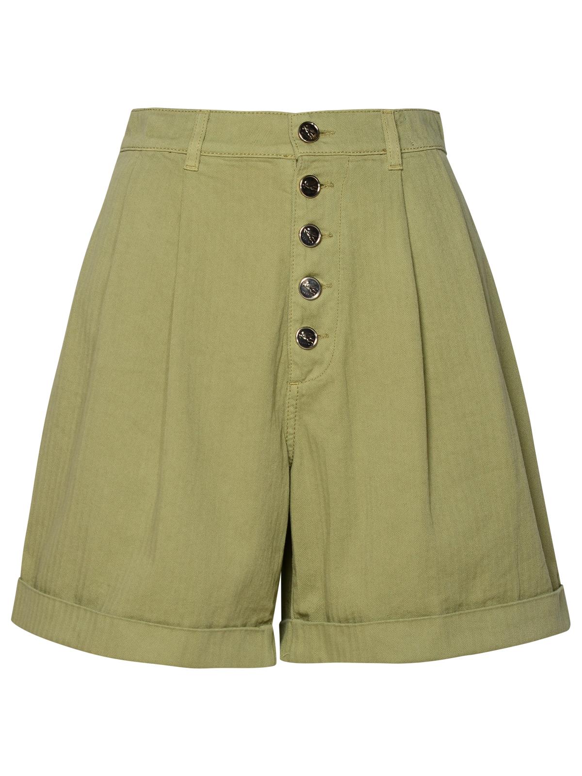 Etro Green Cotton Shorts Women ETRO