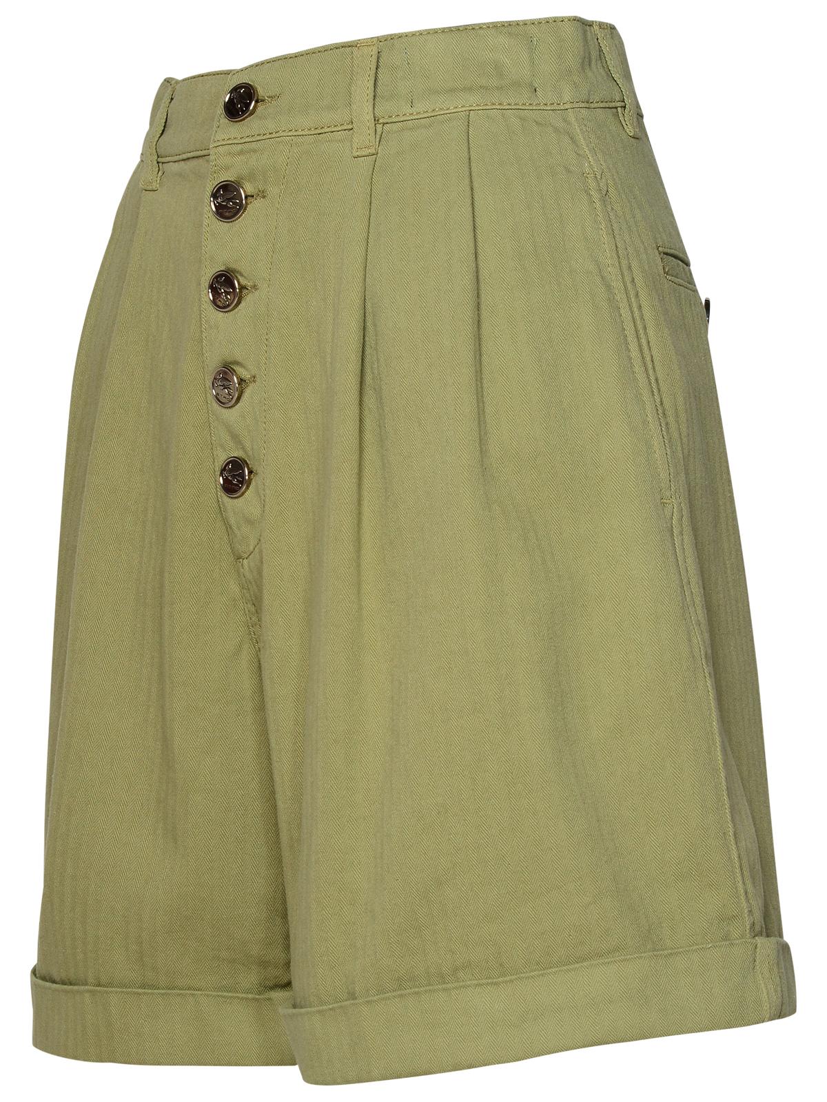 Etro Green Cotton Shorts Women ETRO