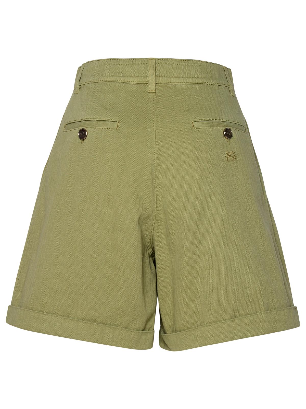 Etro Green Cotton Shorts Women ETRO