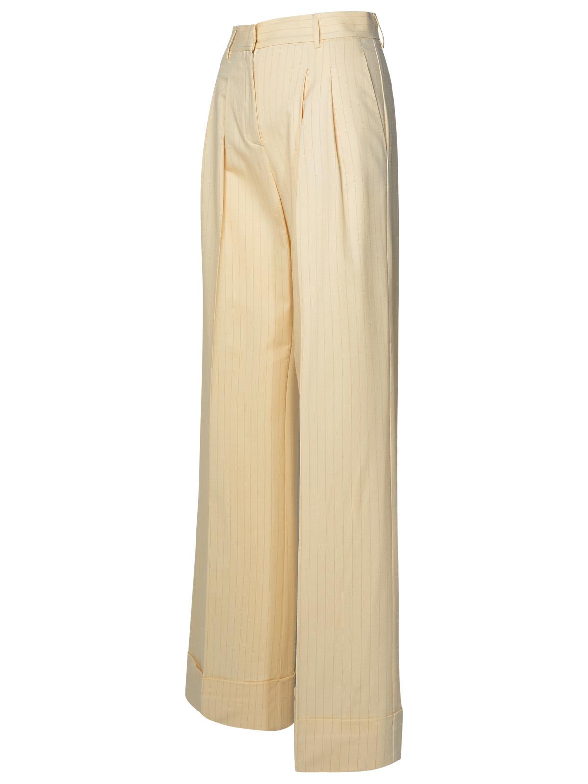 The Andamane 'Nathalie' Ivory Wool Blend Trousers Women THE ANDAMANE