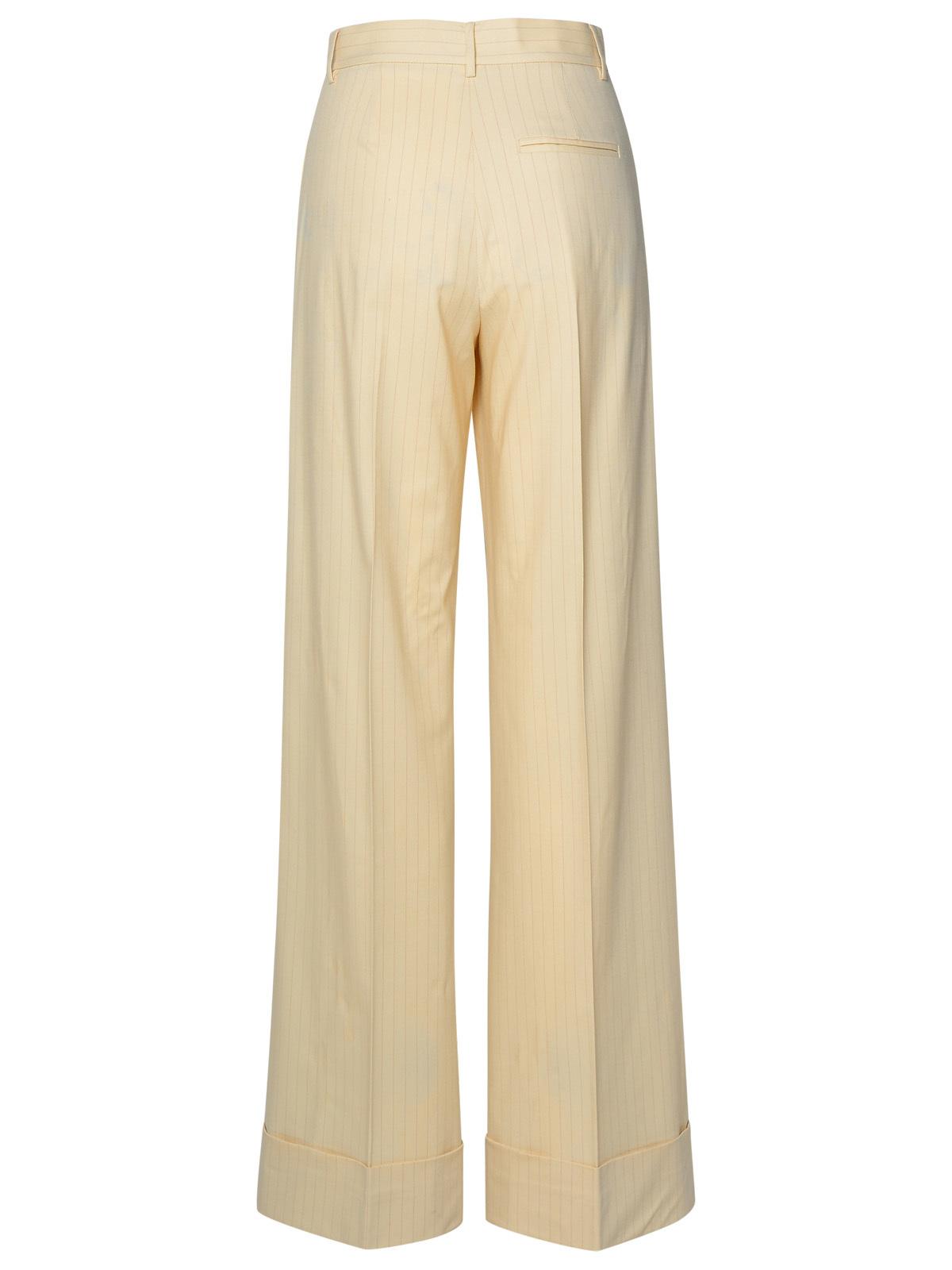 The Andamane 'Nathalie' Ivory Wool Blend Trousers Women THE ANDAMANE