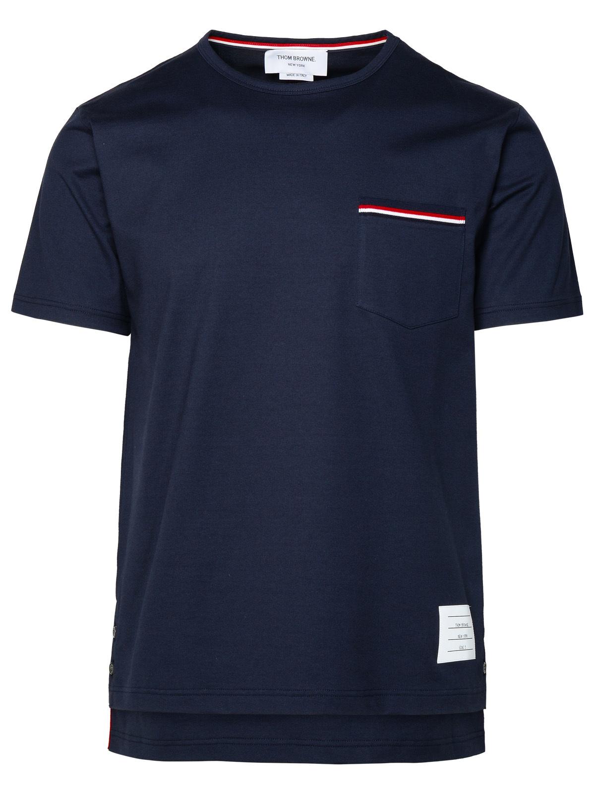 Thom Browne Navy Cotton T-Shirt Men THOM BROWNE