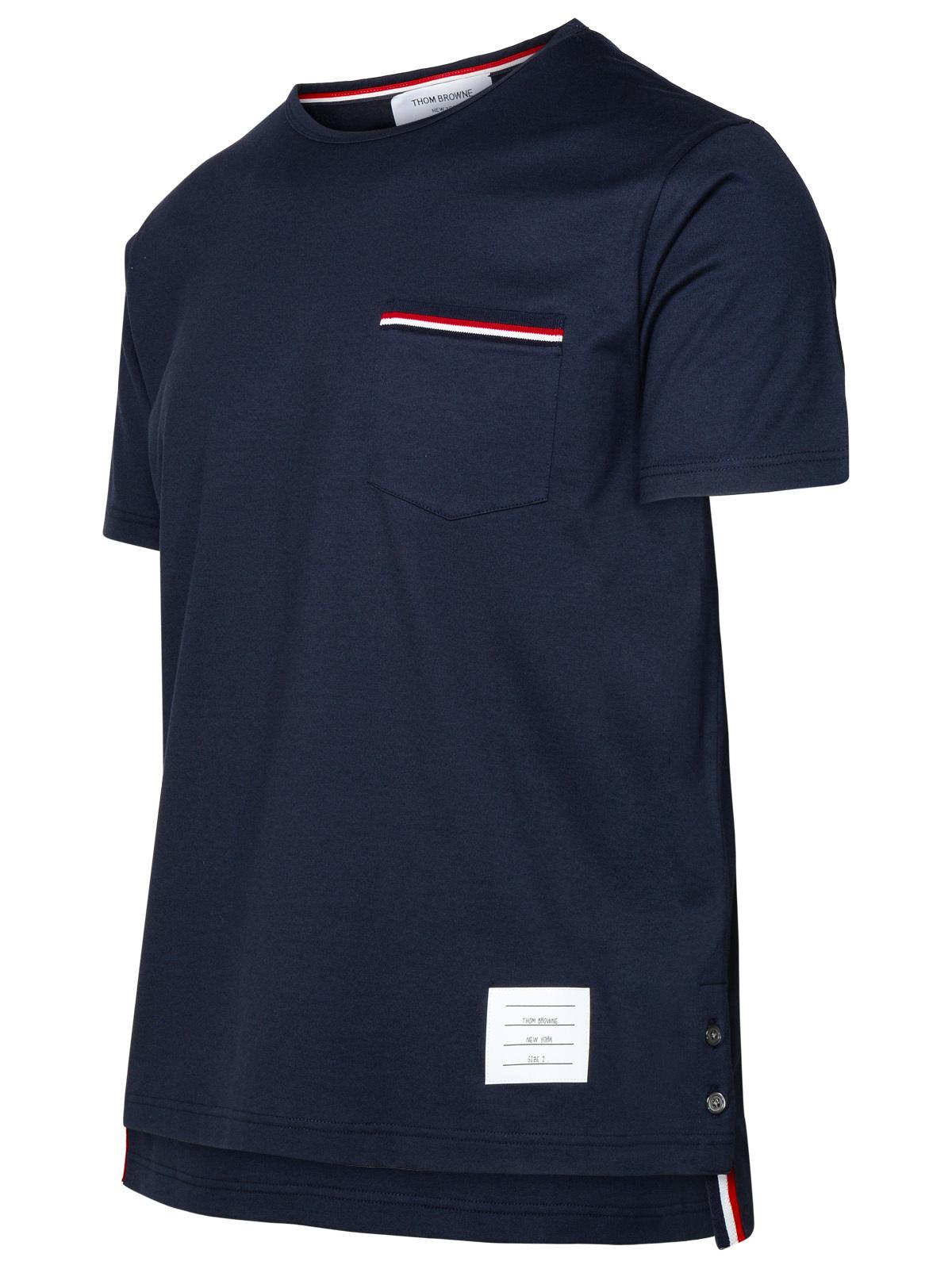 Thom Browne Navy Cotton T-Shirt Men THOM BROWNE