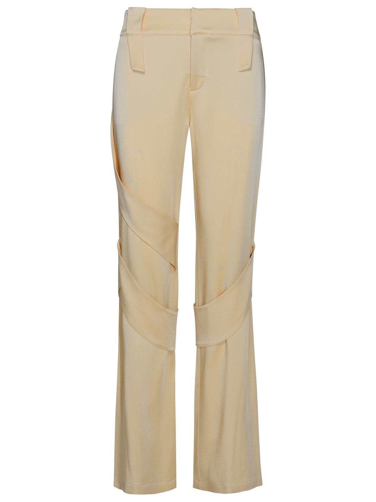 Blumarine Cream Acetate Blend Cargo Pants Women BLUMARINE
