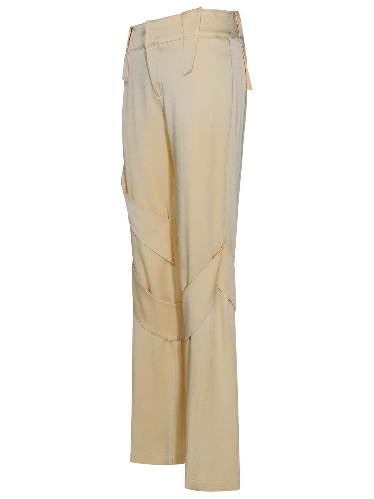 Blumarine Cream Acetate Blend Cargo Pants Women BLUMARINE