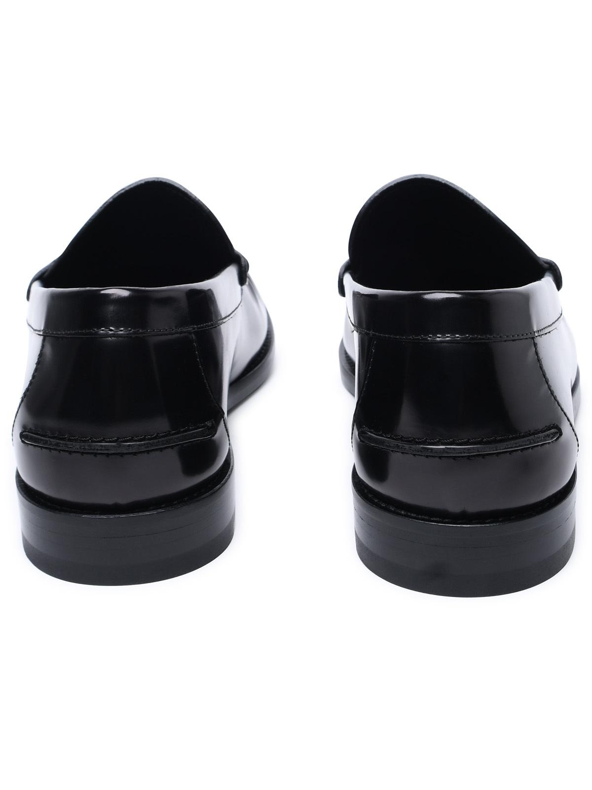 Versace Black Leather Loafers Men VERSACE