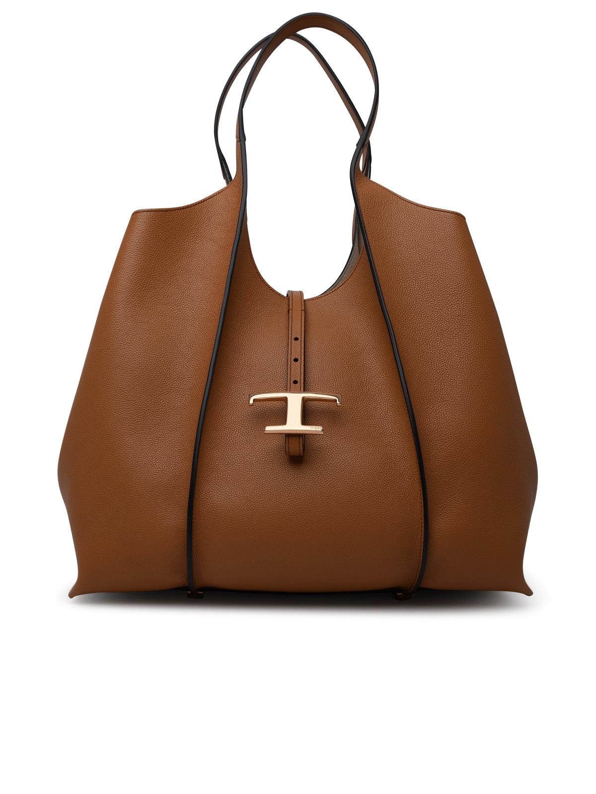 Tod's 'Timeless' Brown Leather Shopping Bag Women TOD'S