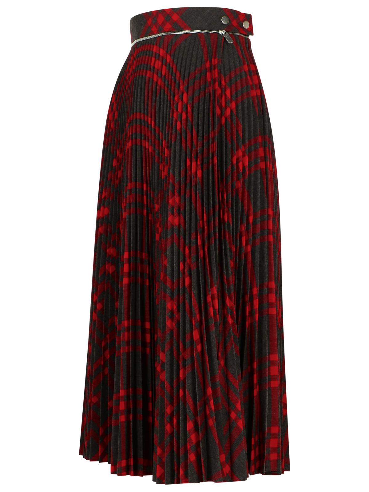 Burberry 'Check' Long Wool Blend Skirt Women BURBERRY