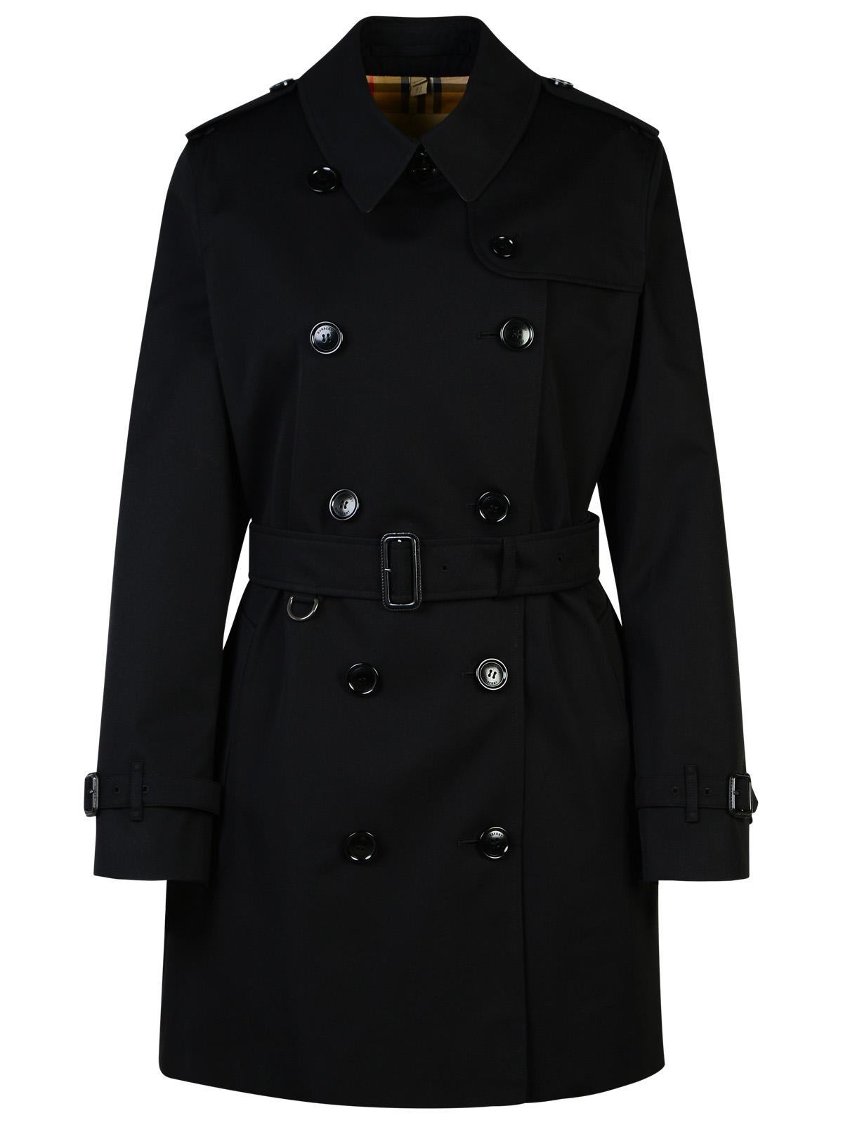 Burberry 'Kensington' Black Polyester Trench Coat Women BURBERRY