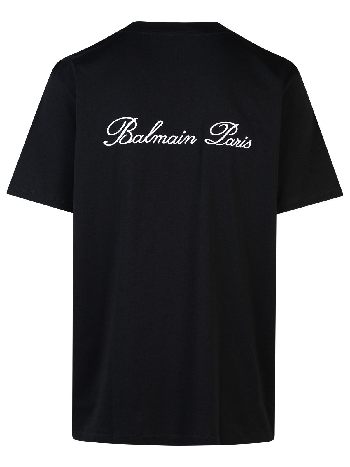 Balmain 'Signature' Black Cotton T-Shirt Men BALMAIN