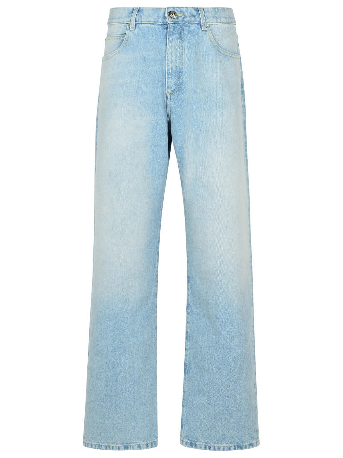 Balmain Light Blue Denim Jeans Men BALMAIN