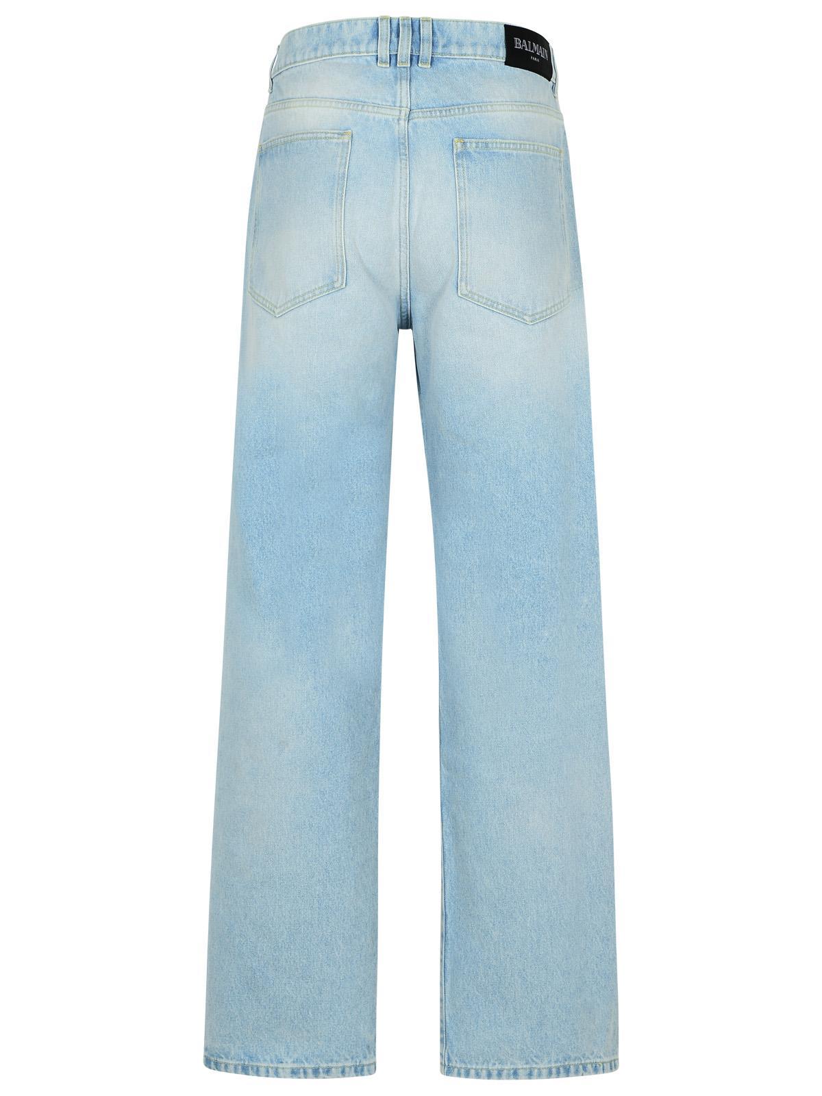Balmain Light Blue Denim Jeans Men BALMAIN