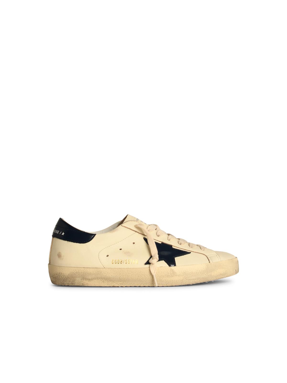 Golden Goose Super-Star Classic Sneakers In White Nappa Leather Men GOLDEN GOOSE