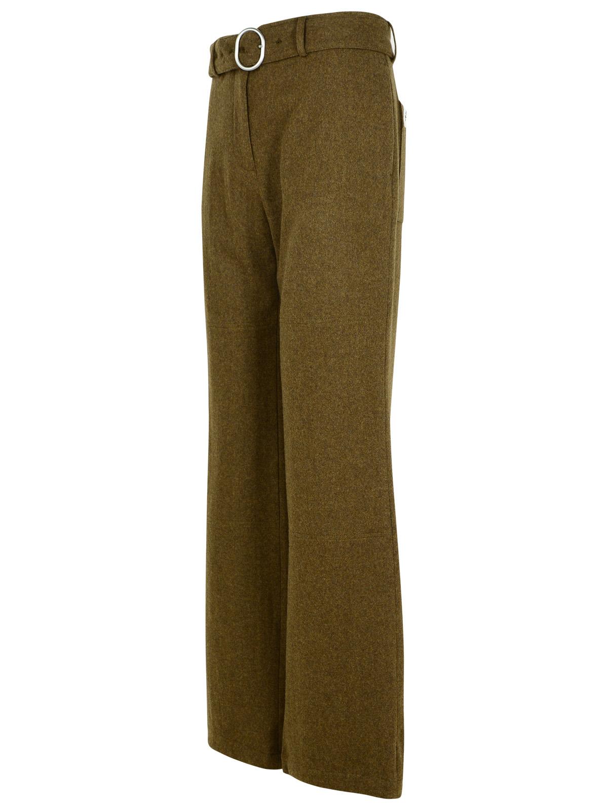 Jil Sander Green Wool Flannel Pants Women JIL SANDER