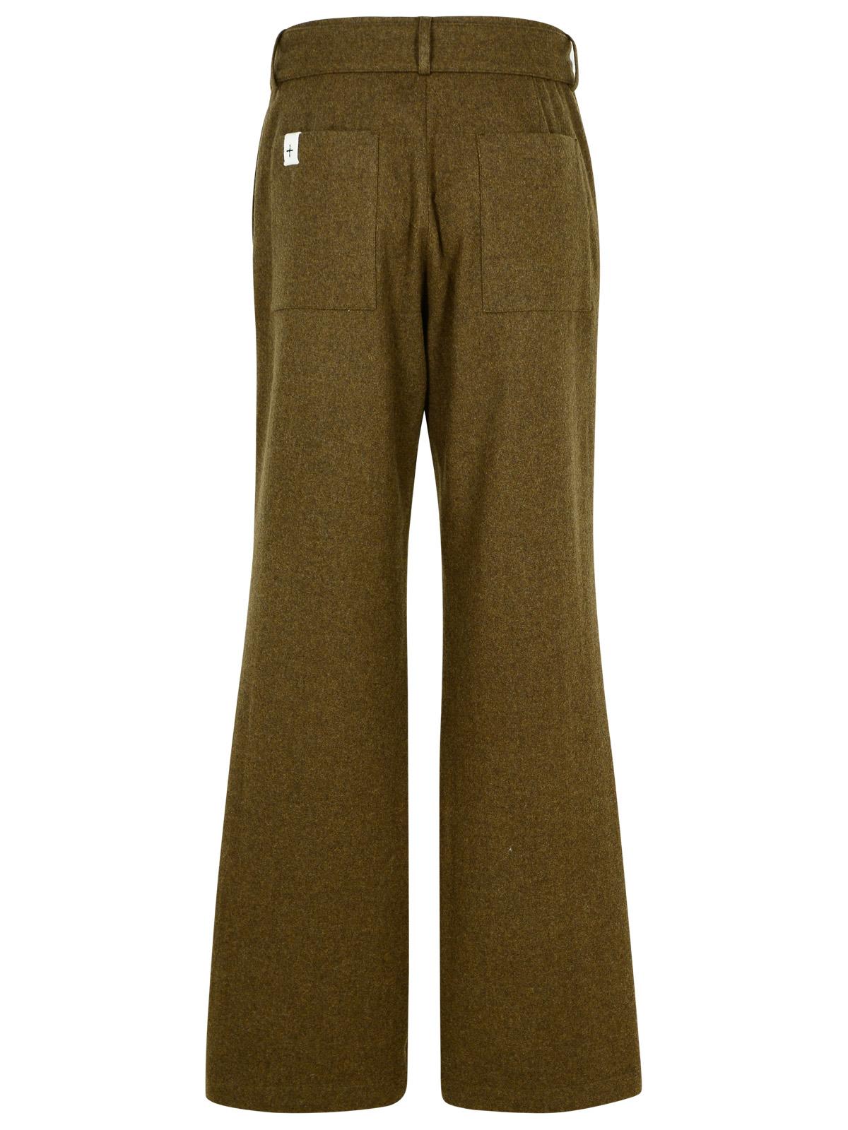 Jil Sander Green Wool Flannel Pants Women JIL SANDER