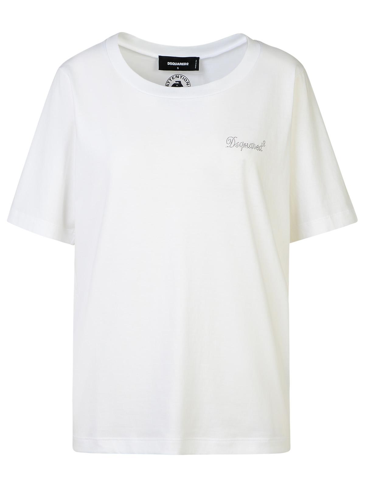 Dsquared2 White Cotton T-Shirt Women DSQUARED2