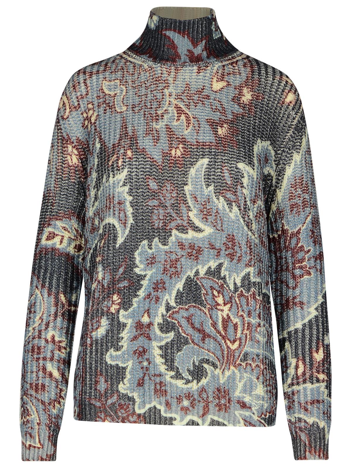 Etro Multicolor Wool Turtleneck Sweater Women ETRO