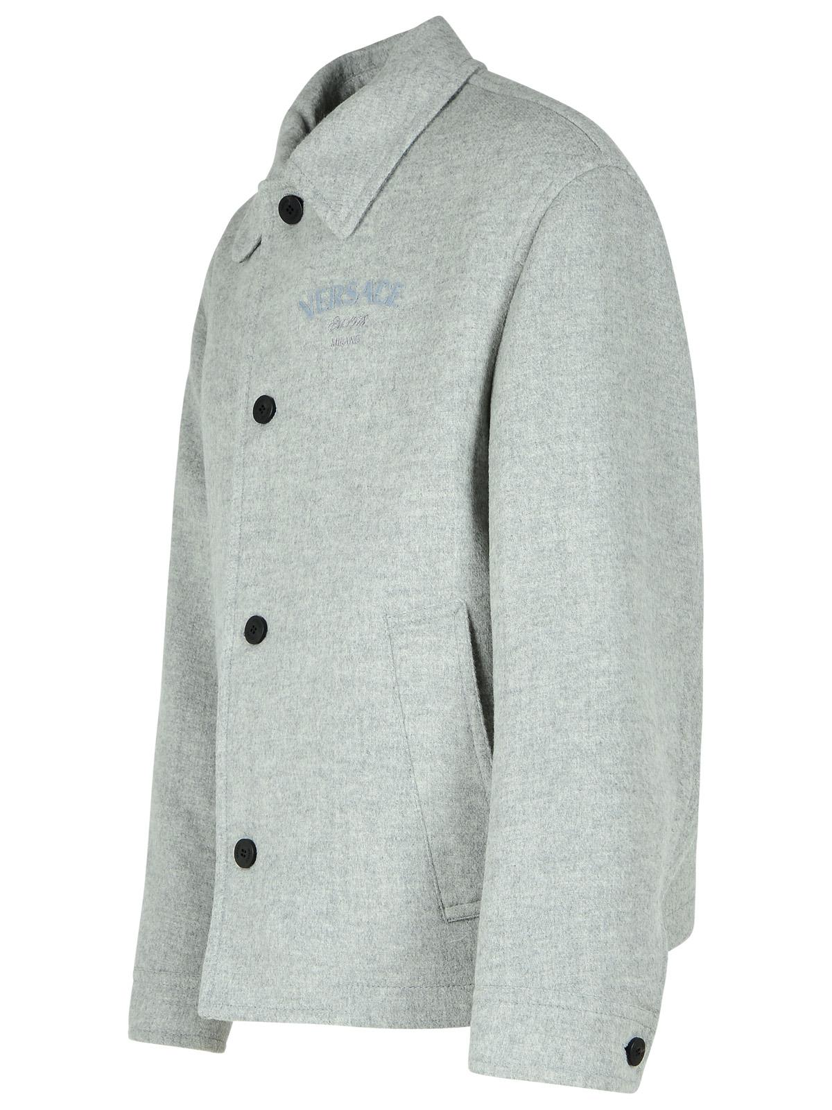 Versace Grey Wool Jacket Men VERSACE