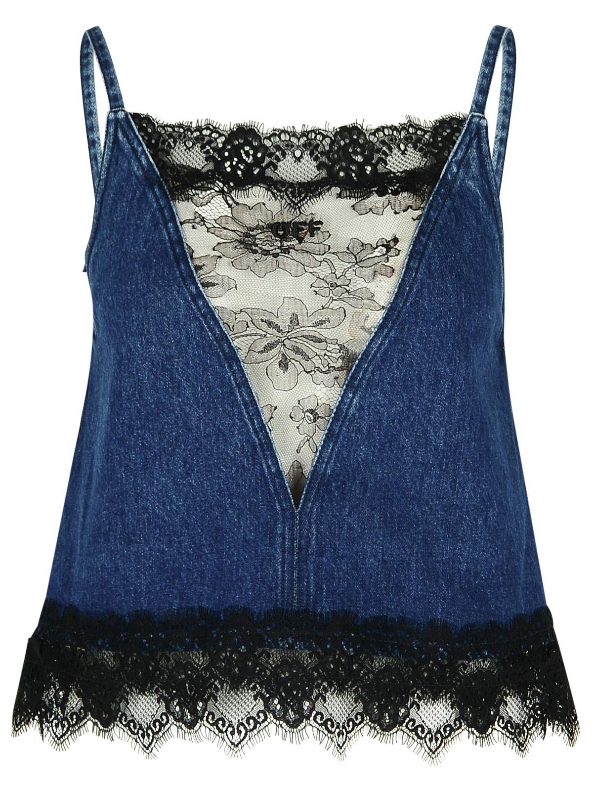 Off-White '20'S' Blue Denim Top Women OFF-WHITE