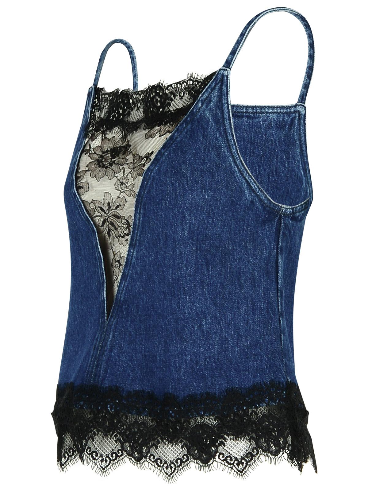 Off-White '20'S' Blue Denim Top Women OFF-WHITE