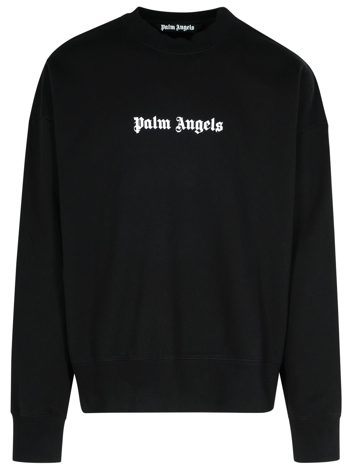 Palm Angels Black Cotton Sweatshirt Men PALM ANGELS